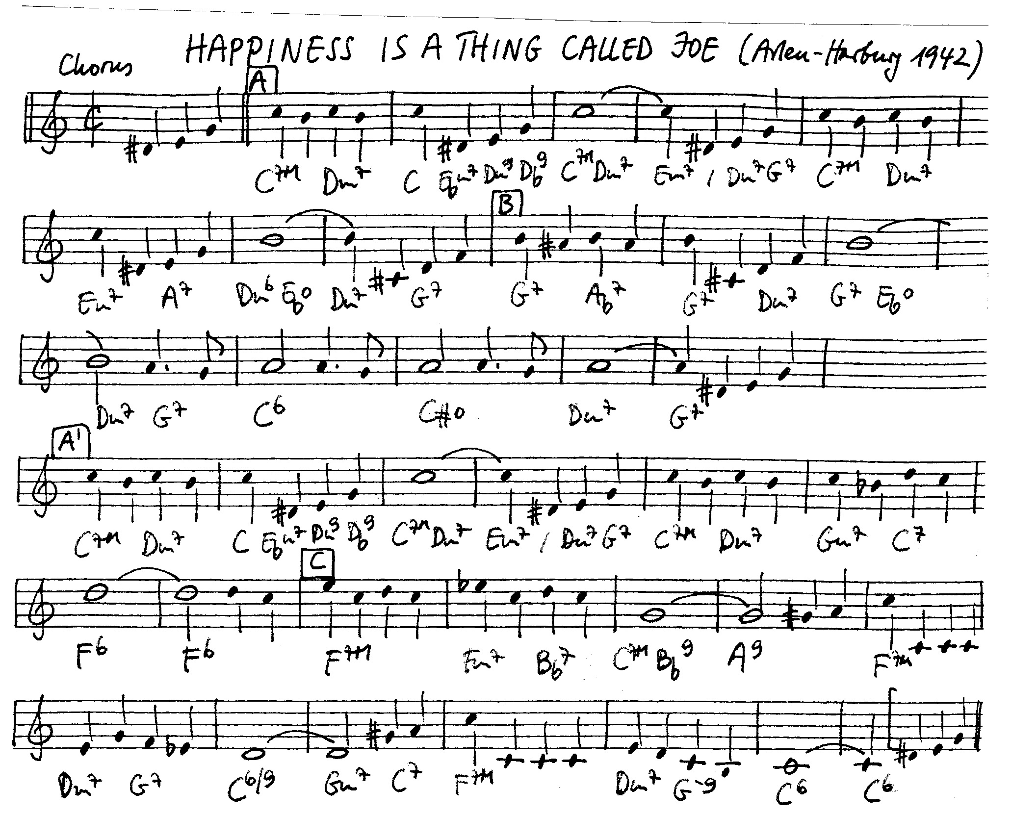 happiness is a thing called joe leadsheet – book us for your next 20s or gatsby event